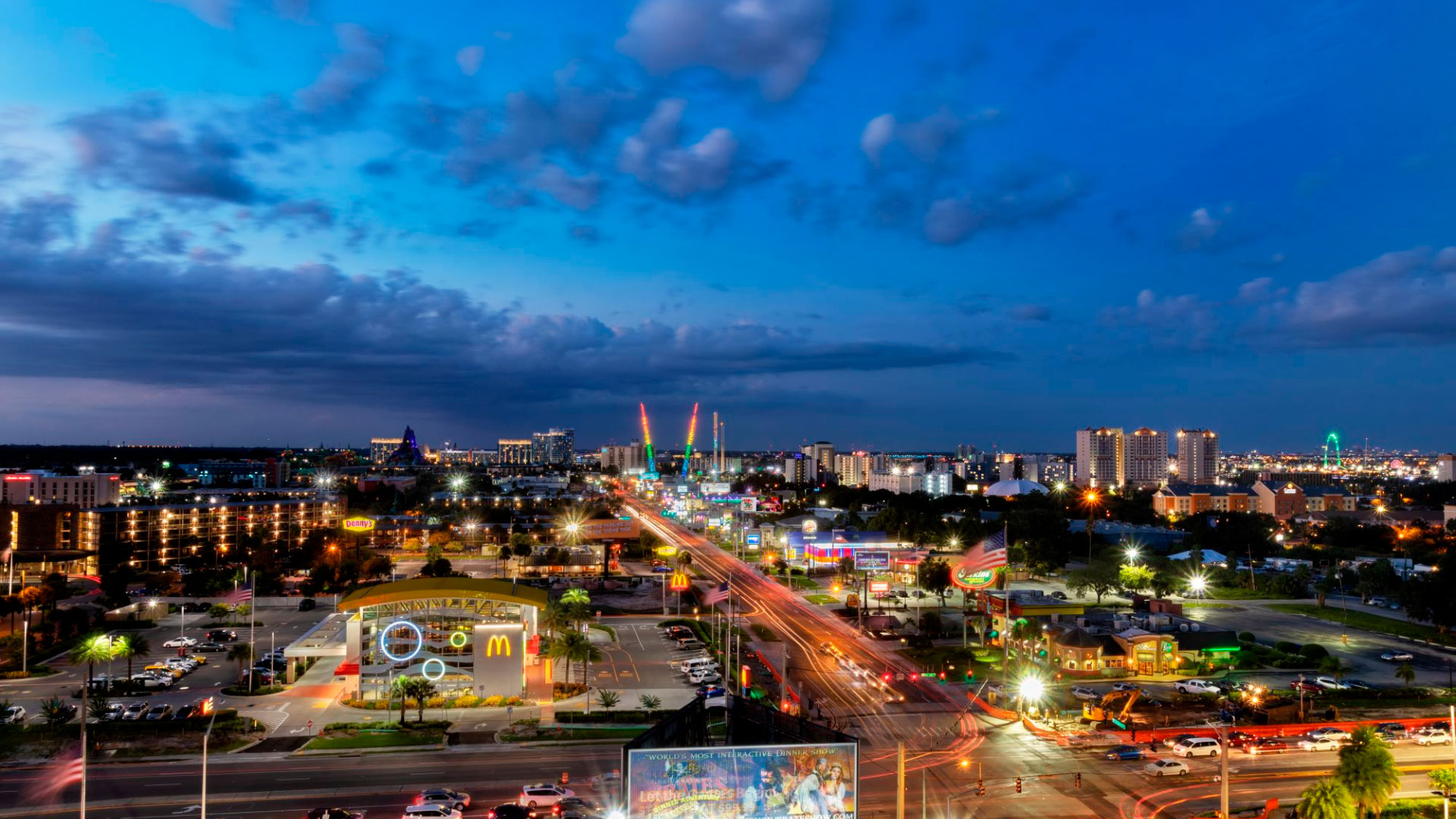 night view of international drive orlando